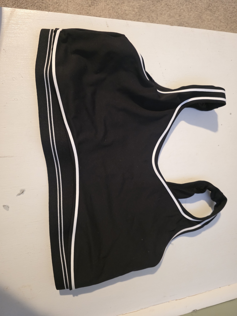 Avia Black Sports Bra with White Trim